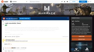 Login unavailable. Steam : warface - Reddit