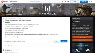 [Xbox] Can't connect to Warface servers : warface - Reddit