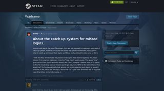 About the catch up system for missed logins. :: Warframe General ...