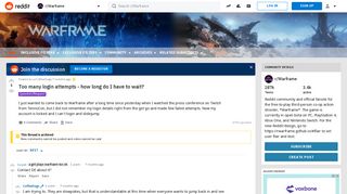 Too many login attempts - how long do I have to wait? : Warframe ...