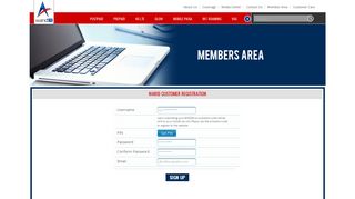 Registration Page - Member Area