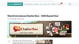 Warid Introduces Chatter Box - SMS Based Chat - ProPakistani