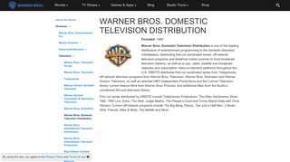 Warner Bros. Domestic Television Distribution - Warner Bros. - The ...