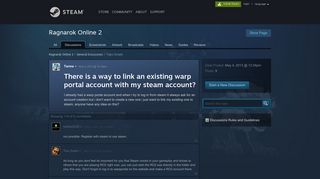 There is a way to link an existing warp portal account with my steam ...