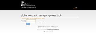 BWG > Global Contract Manager > Login - Bankers Warranty Group