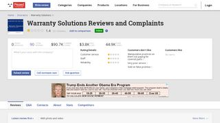 89 Warranty Solutions Reviews and Complaints @ Pissed Consumer