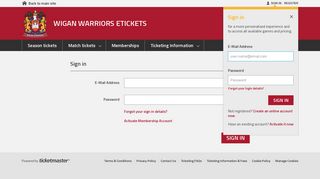 Login - Wigan Warriors E-Tickets