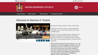 Ticket Home - Wigan Warriors E-Tickets
