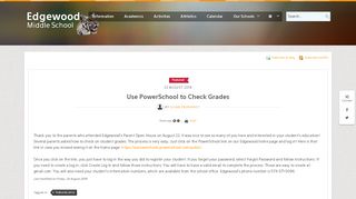 Use PowerSchool to Check Grades - Edgewood Middle School ...
