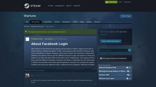 About Facebook Login :: Wartune General Discussions