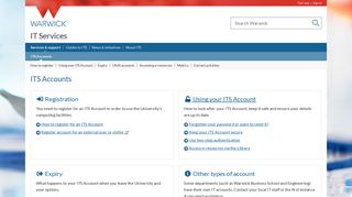 ITS Accounts - IT Services - University of Warwick