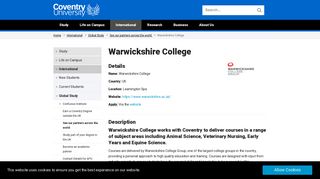 Warwickshire College | Coventry University