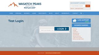 Wasatch Peaks Credit Union - Test Login