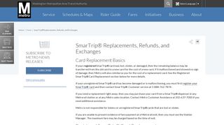 SmarTrip® Replacements, Refunds, and Exchanges | WMATA