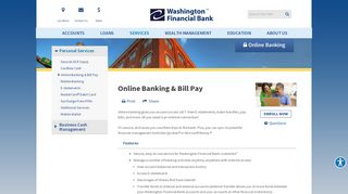 Online Banking & Bill Pay - Washington Financial Bank