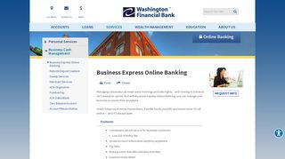 Business Express Online Banking - Washington Financial Bank