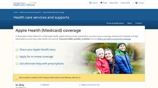 Apple Health (Medicaid) coverage | Washington State Health Care ...