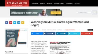 Washington Mutual Card Login (Wamu Card Login) | Economy Watch