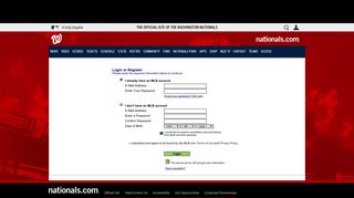 Account Management - Login/Register | Washington Nationals