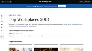 Top Workplaces 2018 - Washington Post