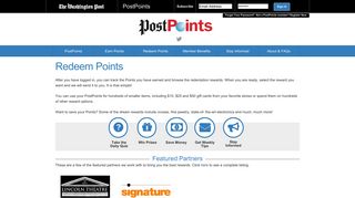 Redeem Points - PostPoints - Washington Post