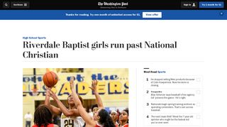 Riverdale Baptist girls run past National Christian - The Washington Post