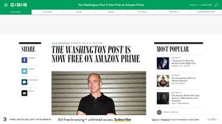 The Washington Post Is Now Free on Amazon Prime | WIRED
