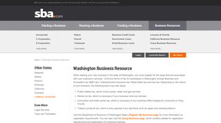 Washington Business — Licenses, Permits, and Registration - SBA
