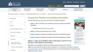 Access your Family's Immunization Information :: Washington State ...