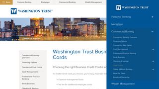 Business Credit Cards at Washington Trust