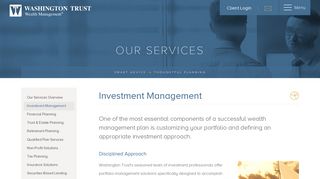 Investment Management - Washington Trust Wealth Management