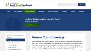 Renew Your Coverage | Washington Health Benefit Exchange ...