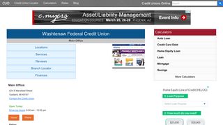 Washtenaw Federal Credit Union - Ypsilanti, MI - Credit Unions Online