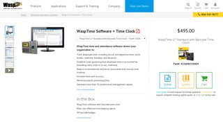 WaspTime Software + Time Clock - Wasp Barcode