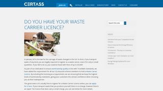 Do you have your Waste Carrier Licence? | Certass