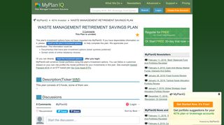 WASTE MANAGEMENT RETIREMENT SAVINGS PLAN | MyPlanIQ