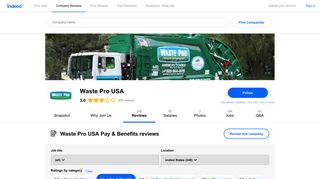 Working at Waste Pro USA: 66 Reviews about Pay & Benefits | Indeed ...