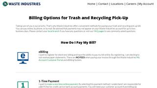 Billing Options | Waste Industries