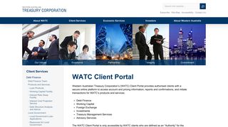 WATC Client Portal - Western Australian Treasury Corporation
