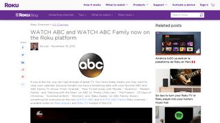 WATCH ABC and WATCH ABC Family now on the Roku platform