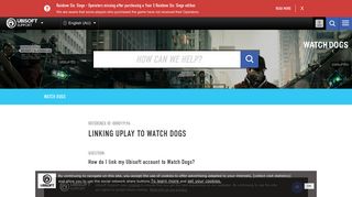 Linking Uplay To Watch Dogs - Ubisoft Support