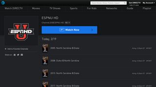 ESPNU HD Live Stream | Watch Shows Online | DIRECTV