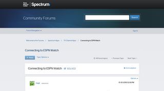 Solved: Connecting to ESPN Watch - Welcome to the Forums - Time ...