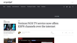 Verizon FiOS TV service now offers ESPN channels over the internet