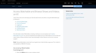 Access Watchable and Browse Shows and Videos on X1 - Xfinity