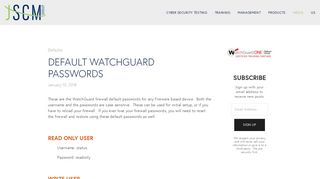 Default WatchGuard Passwords — JSCM Group