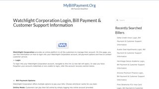 Watchlight Corporation Login, Bill Payment & Customer Support ...