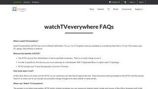 watchTVeverywhere FAQs - Windstream