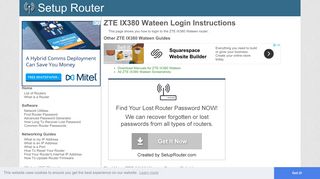 How to Login to the ZTE IX380 Wateen - SetupRouter