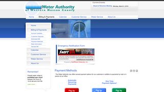 Water Authority of Western Nassau County - Payment Methods